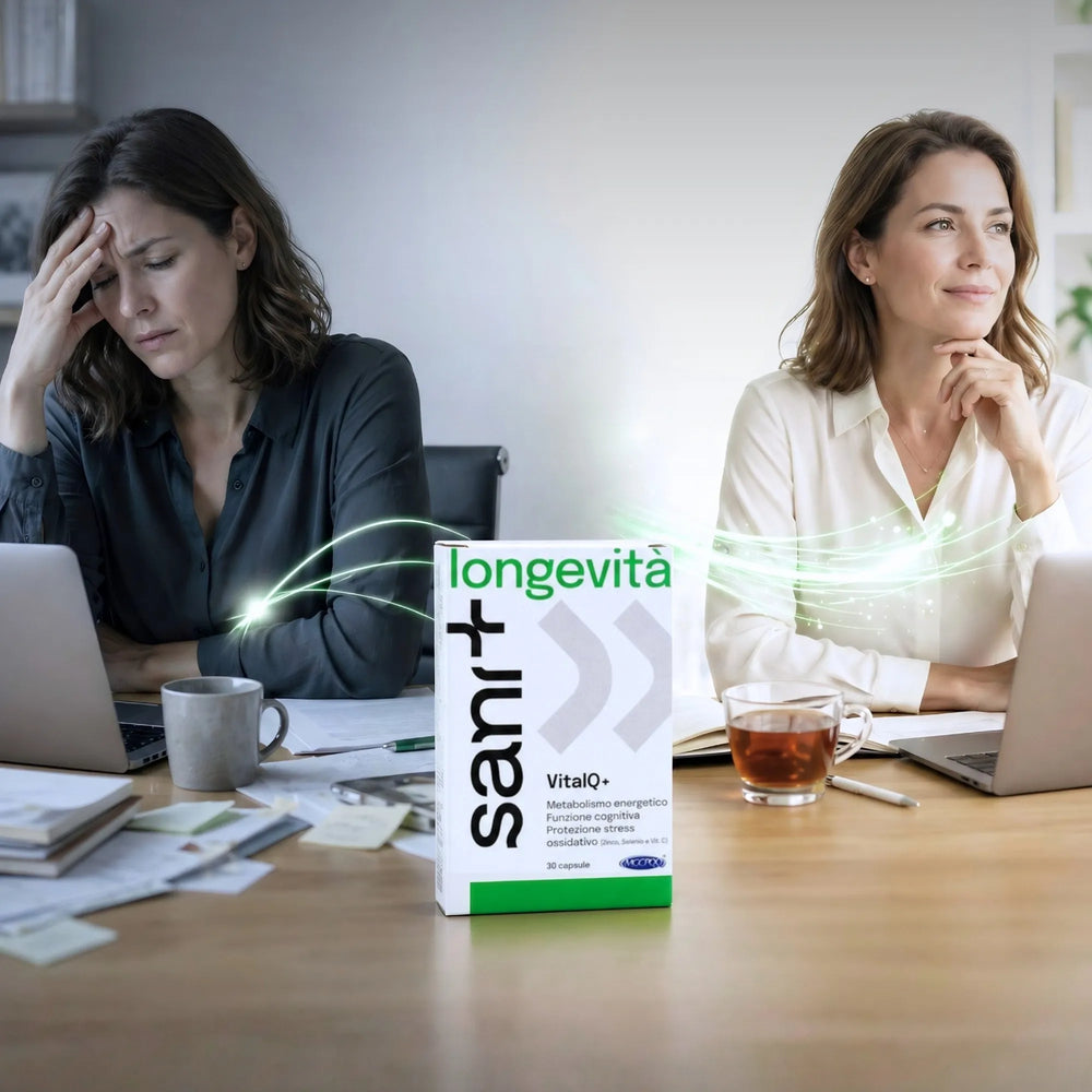 Donna al lavoro durante una giornata intensa
